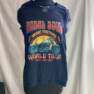 X small extra small xs motorcycle rebel soul, music festival T-shirt NWOT